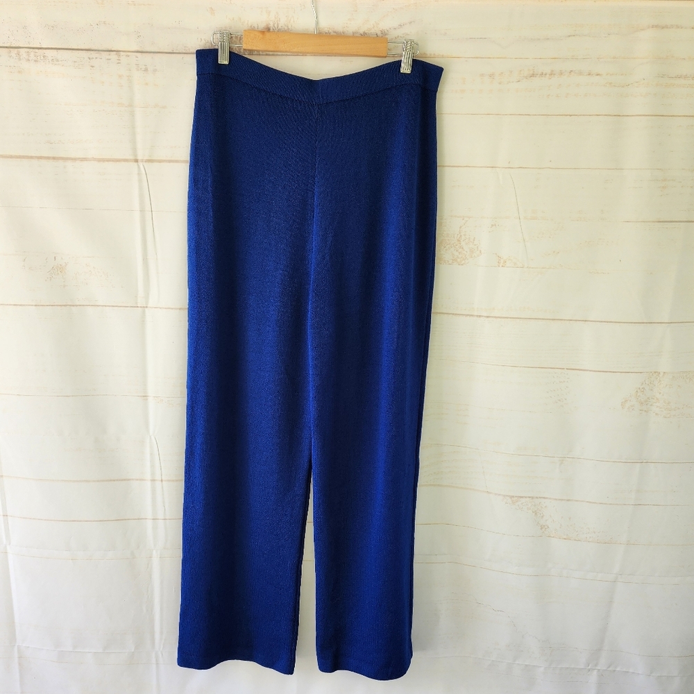 St. John Santana Wool Knit Blue Pants